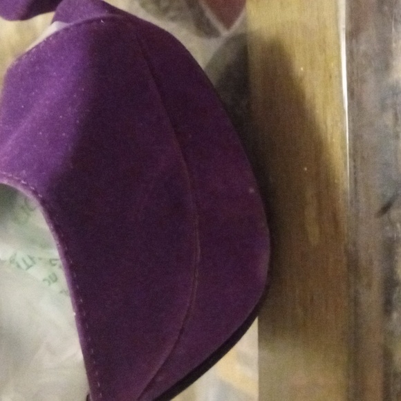 Fabulous Rhinestone 6 inch Suede Purple Stilettos - Picture 8 of 13